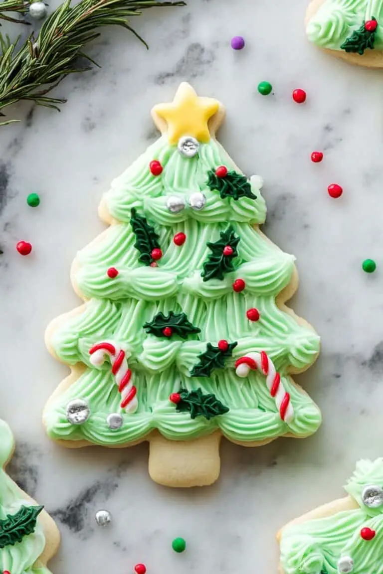 Christmas Tree Sugar Cookies with Cream Cheese Frosting Recipe