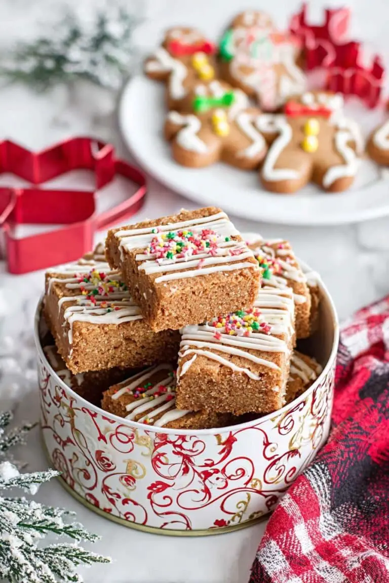 Gingerbread Blondies with White Chocolate Drizzle Recipe