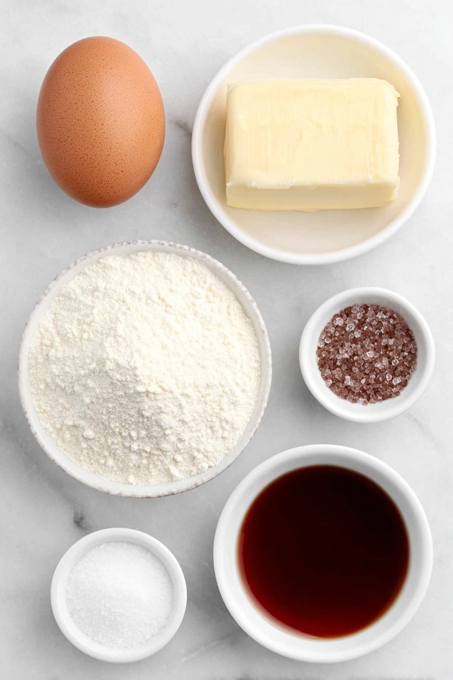Flat lay of a small mound of unsalted butter with a smooth surface, a small heap of granulated sugar with sparkling crystals, one whole brown egg with a clean shell, a small white bowl filled with clear vanilla extract, another small white bowl containing clear peppermint extract, a simple white ceramic bowl holding all-purpose flour, a tiny white bowl with white baking powder powder, a small white bowl with fine cream of tartar powder, a small white bowl of fine salt, and a small white bowl filled with vibrant red food coloring liquid, all arranged symmetrically and balanced on a clean white marble surface, soft natural light, photo taken with an iPhone, professional food photography style, fresh ingredients, white ceramic bowls, no bottles, no duplicates, no utensils, no packaging --ar 2:3 --v 7 --p m7354615311229779997 - Peppermint Pinwheel Cookies, Christmas cookies, holiday cookie recipes, festive peppermint cookies, easy cookie recipes