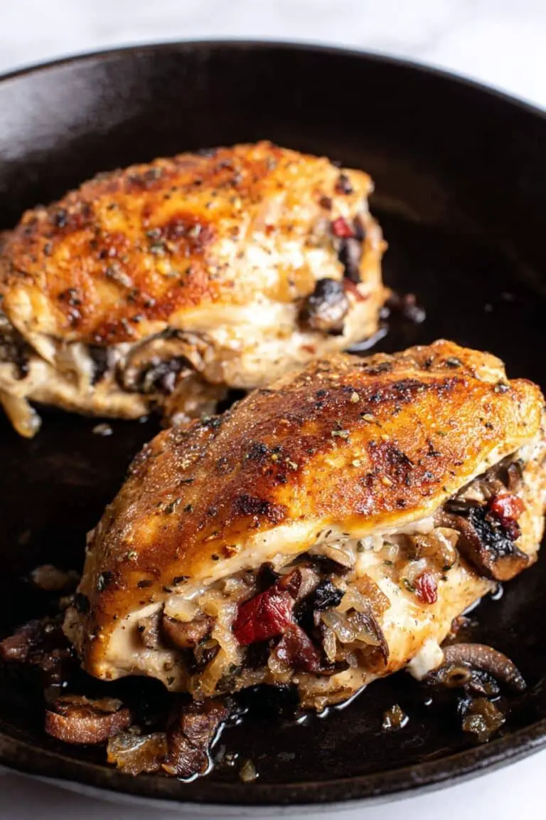 Stuffed Chicken Breast with Cheese and Mushrooms Recipe
